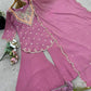Designer Embroidered Silk Palazzo Suit with Dupatta