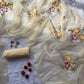 Cream Hand Painted Organza Saree