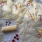 Cream Hand Painted Organza Saree