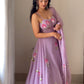 Lavender Hand Painted Georgette Lehenga