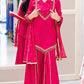 Maroon Mirror Work Palazzo Set