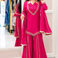 Maroon Mirror Work Palazzo Set