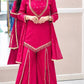 Maroon Mirror Work Palazzo Set