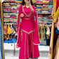 Maroon Mirror Work Palazzo Set