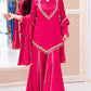 Maroon Mirror Work Palazzo Set