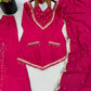 Maroon Mirror Work Palazzo Set