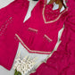 Maroon Mirror Work Palazzo Set