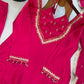 Maroon Mirror Work Palazzo Set