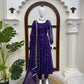 Maroon Georgette Bandhani Print Anarkali Gown