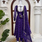 Maroon Georgette Bandhani Print Anarkali Gown