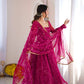 Maroon Georgette Bandhani Print Anarkali Gown