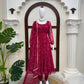 Maroon Georgette Bandhani Print Anarkali Gown