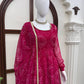 Maroon Georgette Bandhani Print Anarkali Gown