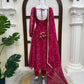 Maroon Georgette Bandhani Print Anarkali Gown