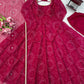 Maroon Georgette Bandhani Print Anarkali Gown