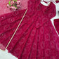 Maroon Georgette Bandhani Print Anarkali Gown