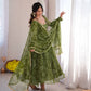 Maroon Georgette Bandhani Print Anarkali Gown