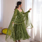 Maroon Georgette Bandhani Print Anarkali Gown
