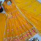 Lotus Embroidered Shimmer Silk Anarkali