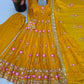 Lotus Embroidered Shimmer Silk Anarkali
