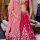 Rani Pink Chanderi Lehenga with Cutwork Dupatta