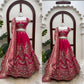 Rani Pink Chanderi Lehenga with Cutwork Dupatta
