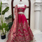 Rani Pink Chanderi Lehenga with Cutwork Dupatta