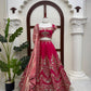 Rani Pink Chanderi Lehenga with Cutwork Dupatta