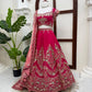 Rani Pink Chanderi Lehenga with Cutwork Dupatta