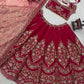 Rani Pink Chanderi Lehenga with Cutwork Dupatta