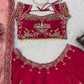 Rani Pink Chanderi Lehenga with Cutwork Dupatta