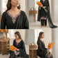 Black Floral Embroidered Kurti Set