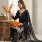 Black Floral Embroidered Kurti Set