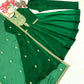 Green Shimmer Silk Anarkali with Peacock Yoke