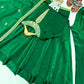 Green Shimmer Silk Anarkali with Peacock Yoke