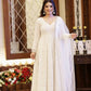 White Schiffli Cotton Anarkali with Net Dupatta