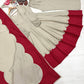 Beige Maroon Roman Silk Anarkali Palazzo Set