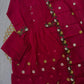 Pintuck Chanderi Anarkali with Loop Work