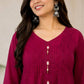 Pintuck Chanderi Anarkali with Loop Work
