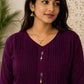 Pintuck Chanderi Anarkali with Loop Work