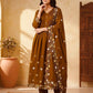Pintuck Chanderi Anarkali with Loop Work