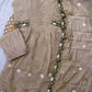 Pintuck Chanderi Anarkali with Loop Work