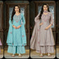 Embroidered Yoke Chanderi Kurta Palazzo Set