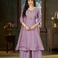 Embroidered Yoke Chanderi Kurta Palazzo Set