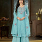 Embroidered Yoke Chanderi Kurta Palazzo Set