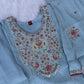 Embroidered Yoke Chanderi Kurta Palazzo Set