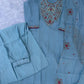 Embroidered Yoke Chanderi Kurta Palazzo Set
