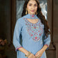 Embroidered Yoke Chanderi Kurta Palazzo Set