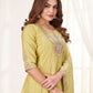 Hand Work Yoke Chanderi Kurta Palazzo Set