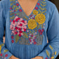 Rose Embroidered Chanderi Anarkali Set